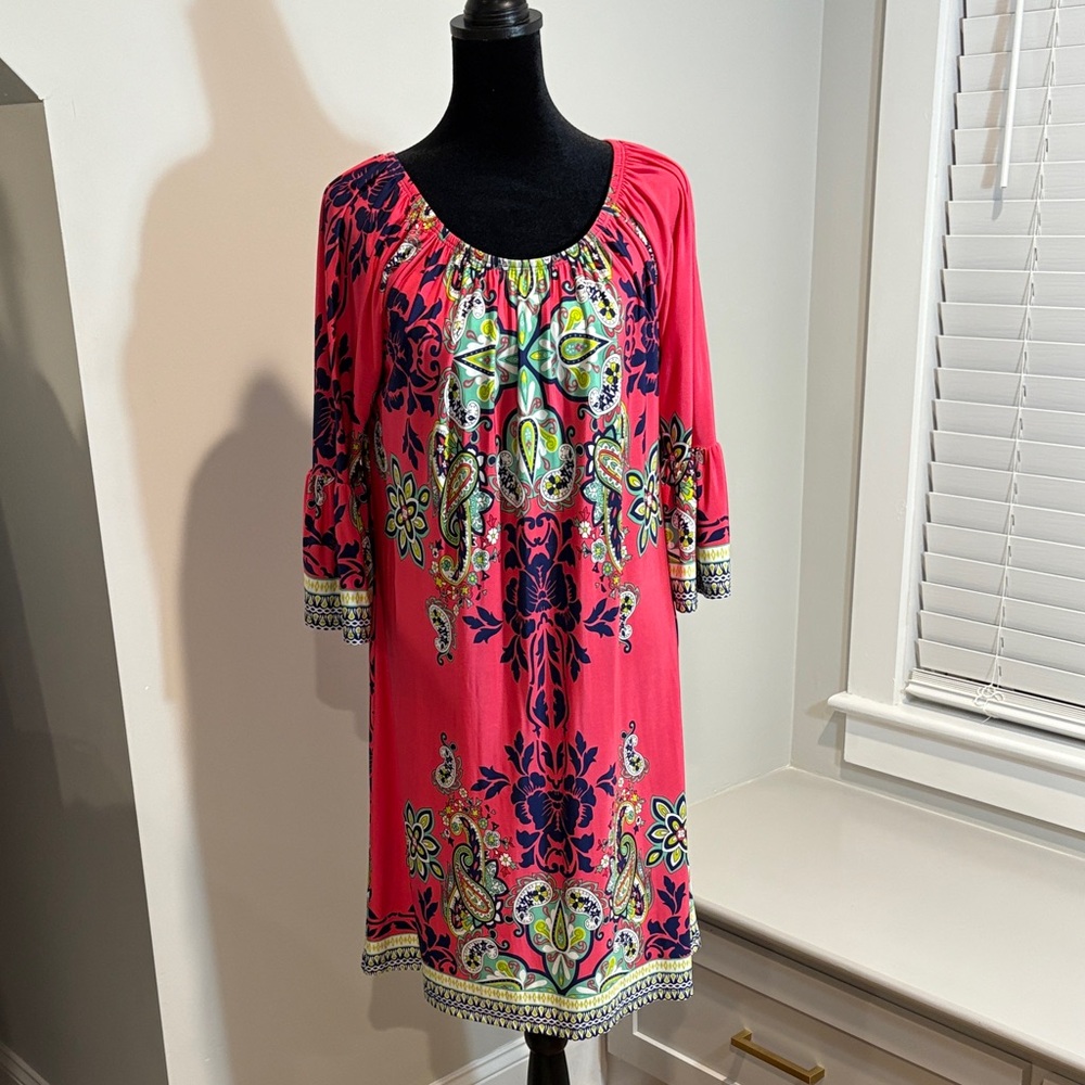 Elegant Pink Floral Women's Dress